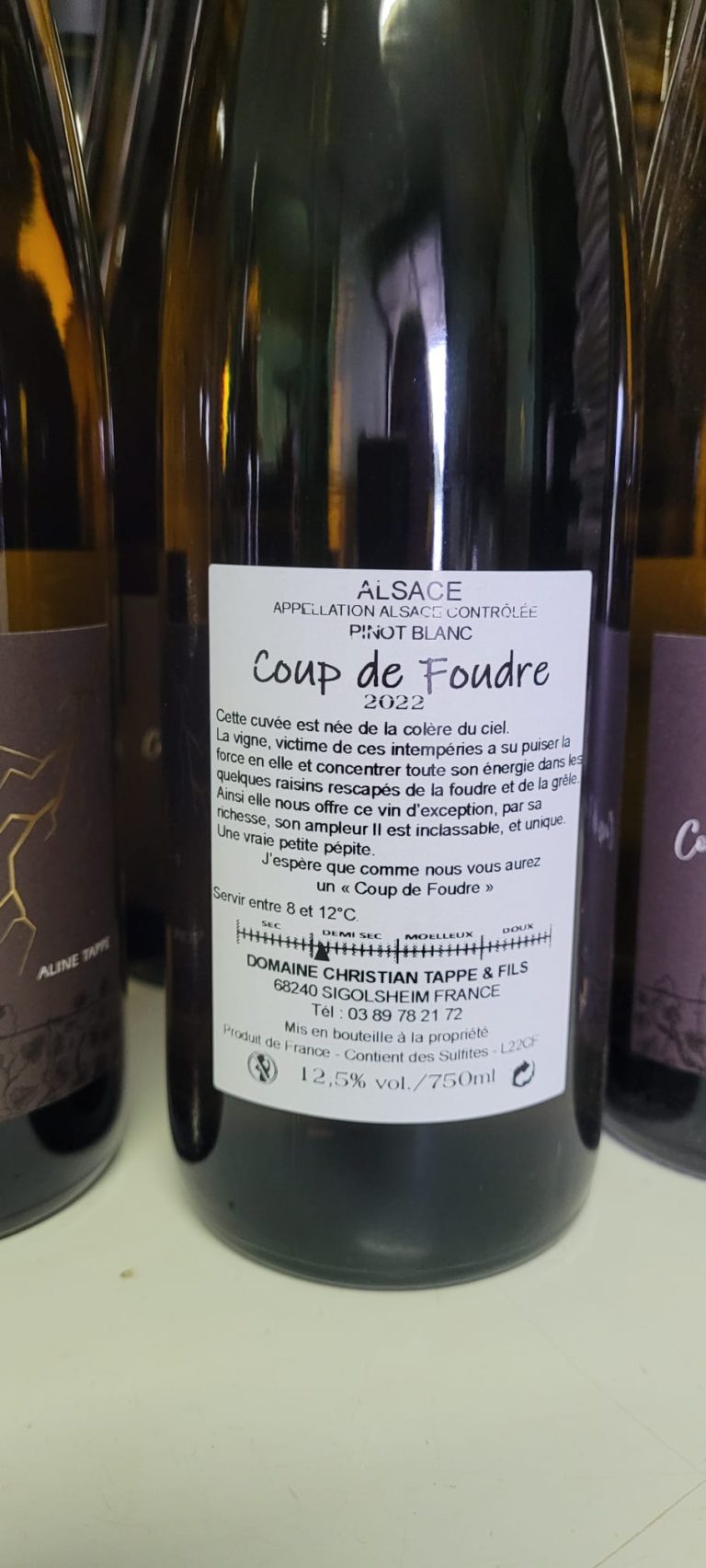 Etiquette coup de foudre vins tappe