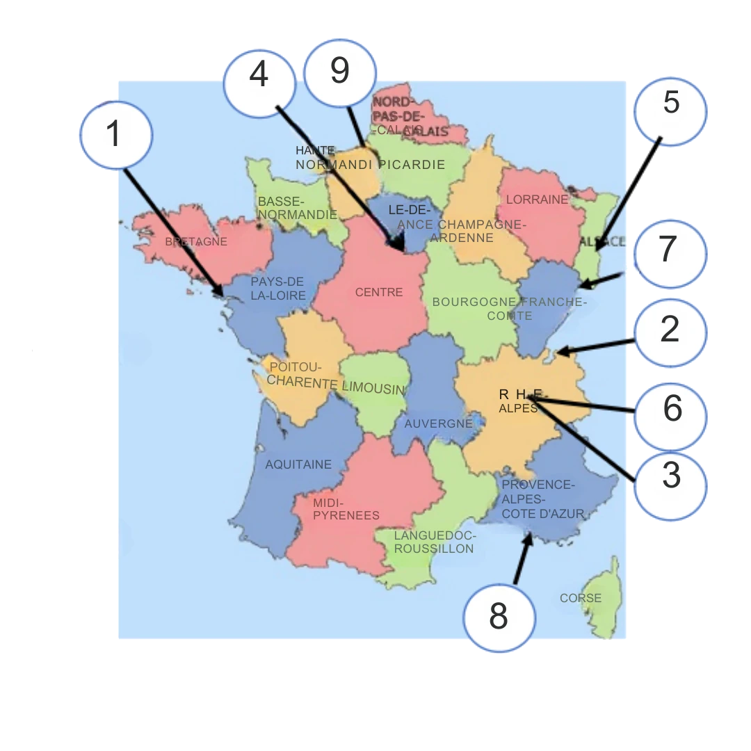 Carte de la France avec les salons représentés